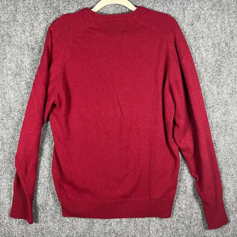 Vintage Pendleton V-Neck Sweater Mens Large Burgundy Red 100% Cashmere USA Made